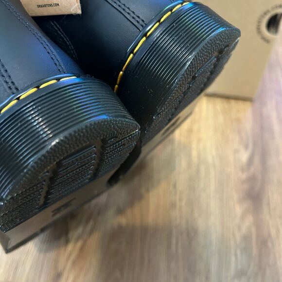 Dr Martens Dorrian black fur ankle Chelsea boots booties shoes women’s 7 new - Picture 6 of 9